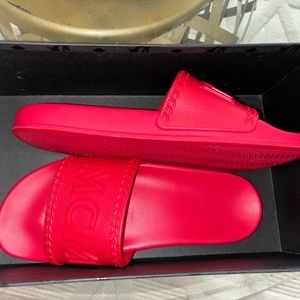 Men’s MCM red slides